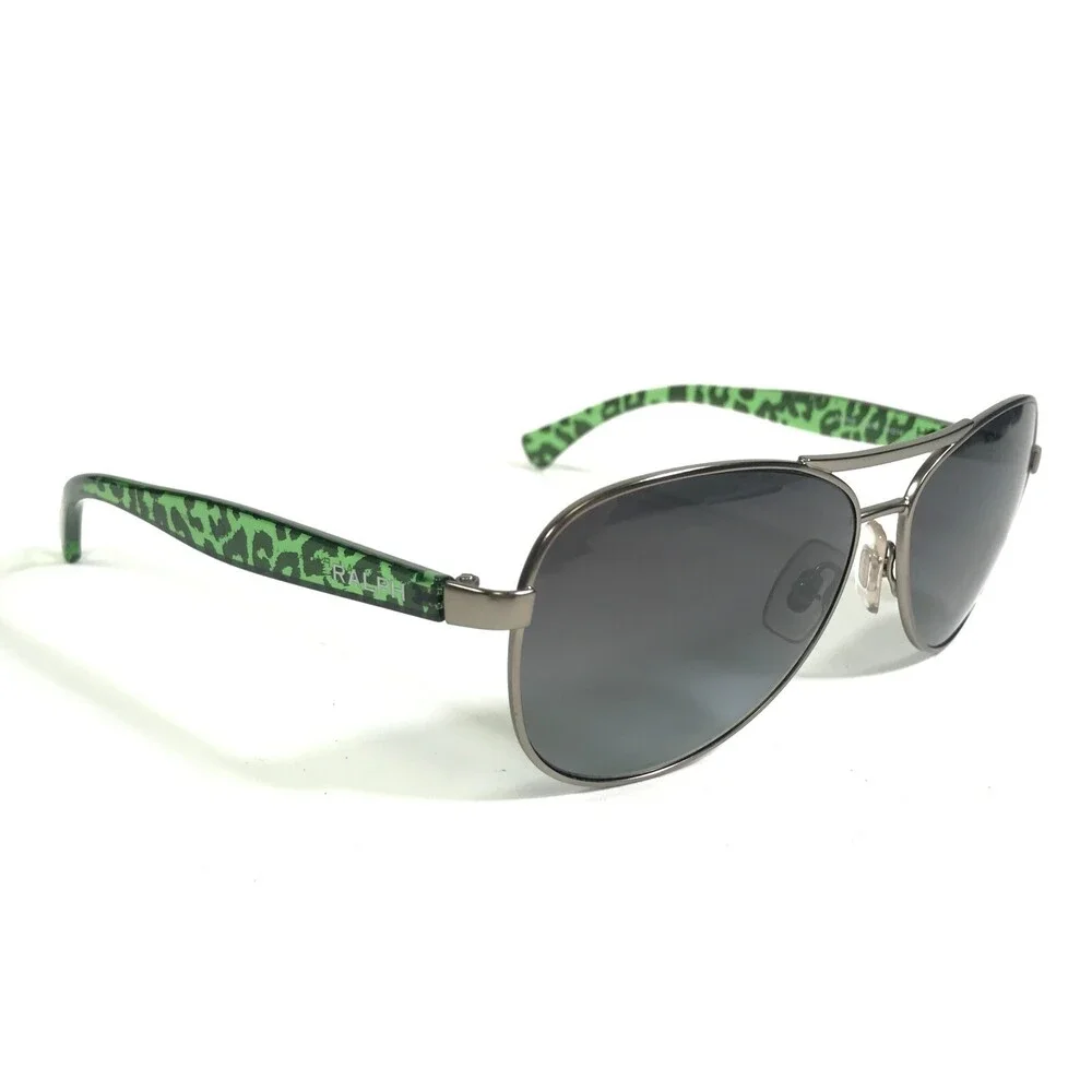 Ralph Lauren Sunglasses RA4108 494/T3 Gunmetal Green Cheetah Print w Gray Lenses